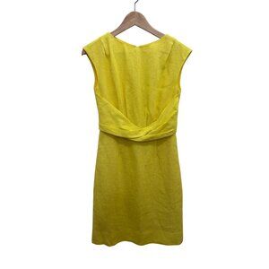 J.Crew Lemon Yellow Linen Twist Dress, Size 2